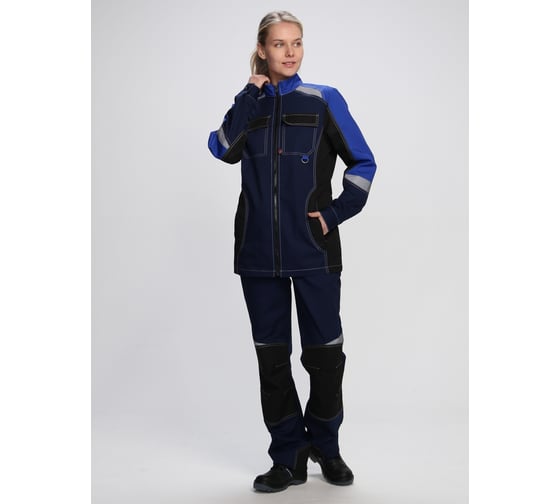 Костюм женский ФАКЕЛ Формула-1 IMP ткань Смесовая, 240 г/кв. м, брюки темн. синий/васильковый/черный, размер 44-46, рост 158-164 87490984.003 1