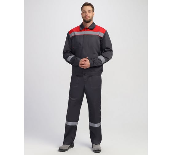 Костюм ФАКЕЛ Легион Премиум-1 СОП CH ткань Смесовая, 240 г/кв. м, брюки, темн. серый/красный, размер 48-50, рост 170-176 87490657.007 1