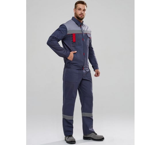Костюм ФАКЕЛ Флагман-Фаворит-1 СОП IMP ткань Саржа, 250 г/кв. м, брюки, темн. серый/светл. серый, размер 56-58, рост 170-176 87489236.015