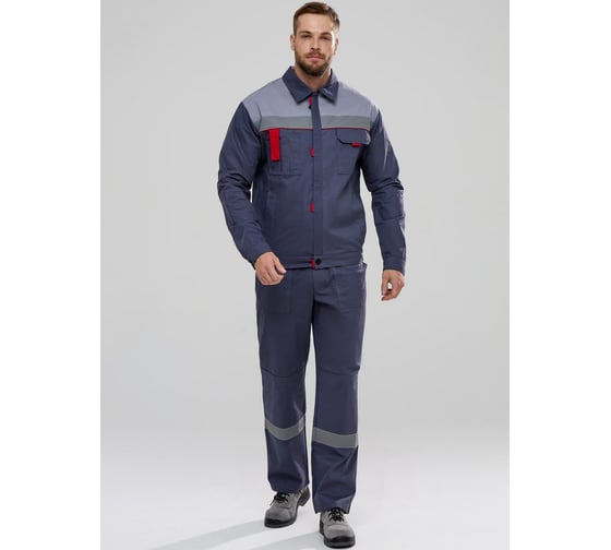Костюм ФАКЕЛ Флагман-Фаворит-1 СОП IMP ткань Саржа, 250 г/кв. м, брюки, темн. серый/светл. серый, размер 56-58, рост 170-176 87489236.015