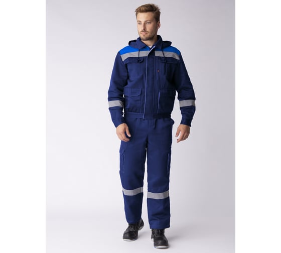Костюм ФАКЕЛ Титан-2 СОП IMP ткань Смесовая, 210 г/кв. м, п/к, темн. синий/васильковый, размер 56-58, рост 182-188 87489267.016 1