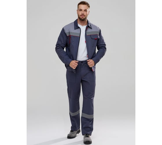 Костюм ФАКЕЛ Флагман-Фаворит-1 СОП IMP ткань Саржа, 250 г/кв. м, брюки, темн. серый/светл. серый, размер 48-50, рост 158-164 87489236.006 1