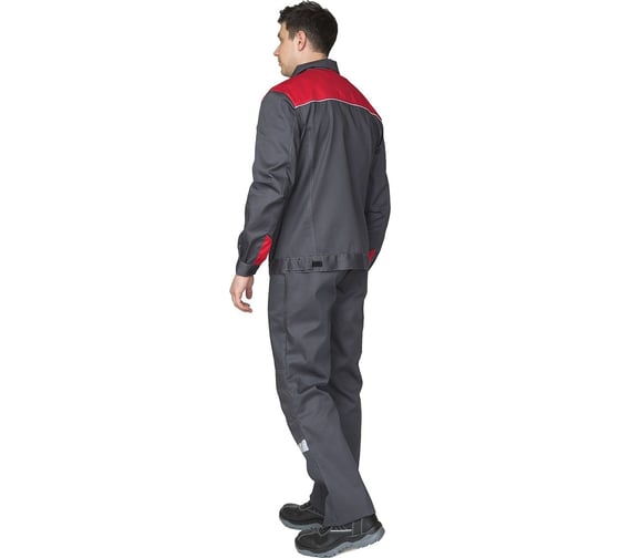 Костюм мужской Прабо " Профессионал 2" т.серый/красный р-р 48-50/182-188 10283