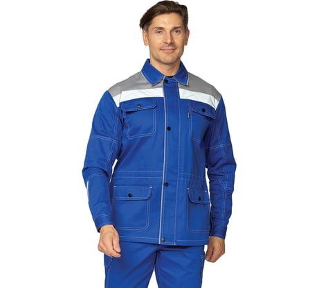 Куртка мужская летняя Прабо " Эко-Труд" василёк/с.серый р-р 52-54/170-176 47457