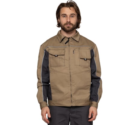 Куртка мужская Прабо " Люкс" бежевый/серый р-р 52-54/182-188 24354