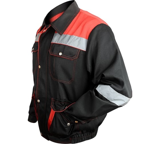 Костюм PROSAFE "ПЕЧОРА" (куртка с полукомбинезоном, черный/красный) 170-176 (52-54) 4660272907078