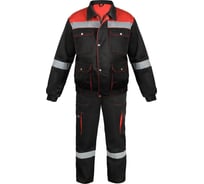 Костюм PROSAFE "ПЕЧОРА" (куртка с полукомбинезоном, черный/красный) 170-176 (56-58) 4660272907085