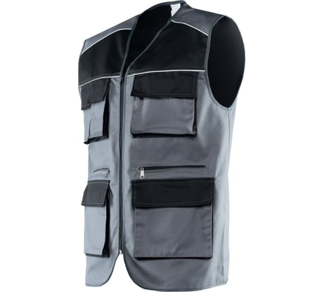 Жилет летний рабочий Пальмира мужской серо-черный 52-54/182-188 44937092
