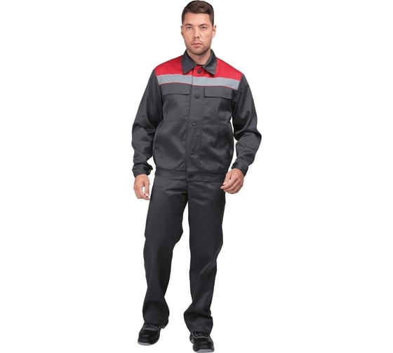 Костюм ГК Спецобъединение МАСТЕР ПРОФИ серый/красный, размер 128-132, рост 182-188 Кос 040/128/182 1