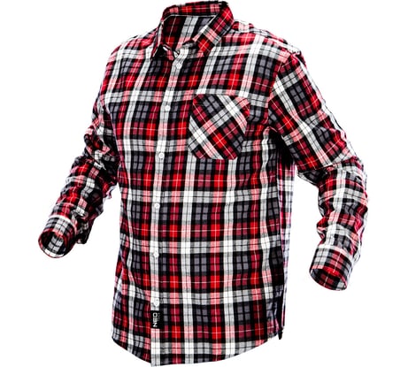 Фланелевая рубашка NEO Tools красный/серый/белый, клетка, размер XXL 81-540-XXL