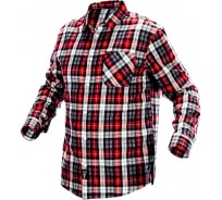 Фланелевая рубашка NEO Tools красный/серый/белый, клетка, размер S 81-540-S