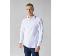 Футболка-поло воротник и манжеты-триколор Текстиль М белый, 46/164 MF0002/46-164