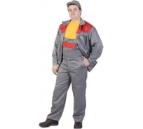 Костюм МЕРИОН САМСОН 2, полукомбинезон/куртка, серый/красный, размер 56-58, рост 3/4