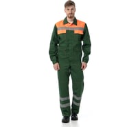 Костюм ИВАРУС Мастер-6 полукомбинезон+куртка, смесовая, зеленый,с оранжевой отделкой, СОП, р. 52-54, рост 194-200 193 (52/194)