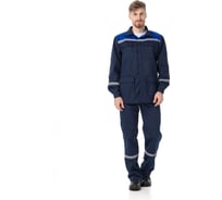 Костюм ИВАРУС Фаворит-3 куртка + полукомбинезон, ткань смесовая 245 г/м, цвет синий с васильковой отделкой, размер 64-66, рост 194-200 203 (64/194)