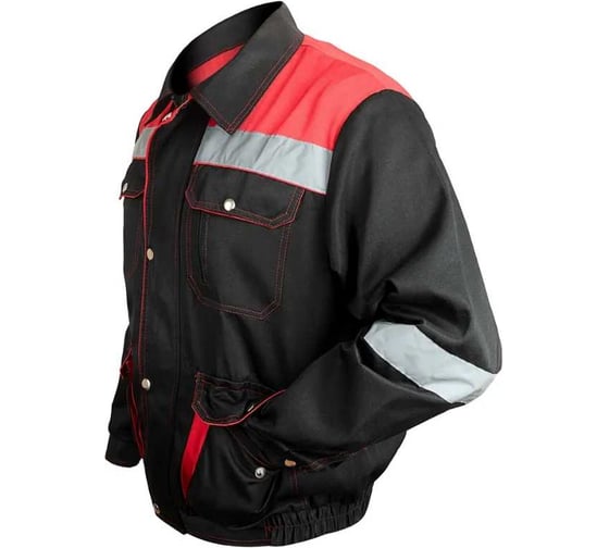 Костюм PROSAFE "ПЕЧОРА" (куртка с полукомбинезоном, черный/красный)158-164 (60-62) 4660272907047