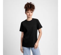 Футболка LoveMe КЁНИГСБЕРГ женская, цвет черный. Силуэт прямой, рукава с отворотом 48 (L), 254202