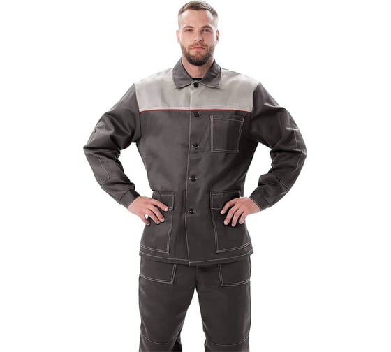 Мужской костюм Урсу.с "Дамаск" летний Т.СЕРЫЙ/СВ.СЕРЫЙ/КРАСНЫЙ ; 44-46, 170-176 КОС316-303 1