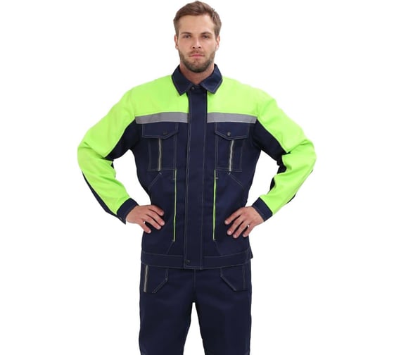 Мужской костюм Урсу.с "Оптимальный" летний с брюками т.синий/лимонный ; 52-54, 182-188 КОС451-010 1