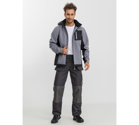 Куртка DOWELL Softshell серая с капюшоном, размер S D81480-S