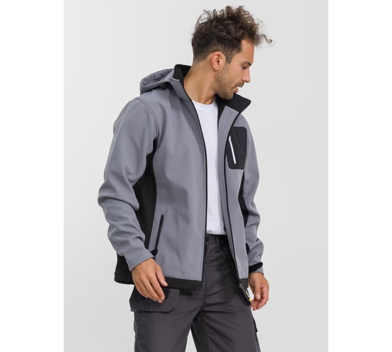 Куртка DOWELL Softshell серая с капюшоном, размер S D81480-S