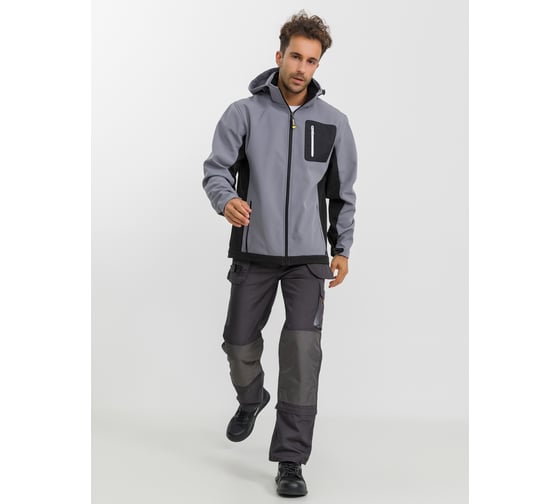 Куртка DOWELL Softshell серая с капюшоном, размер S D81480-S