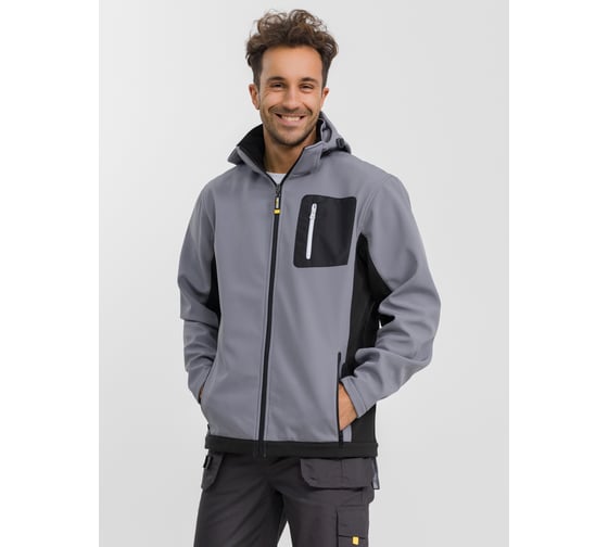 Куртка DOWELL Softshell серая с капюшоном, размер S D81480-S 1