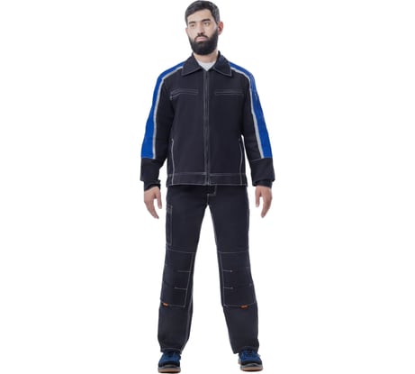 Костюм Факел Джет ткань Саржа 320 гр/м2 п/к, темно-синий/васильковый, размер 44-46, рост 170-176 87491542.001