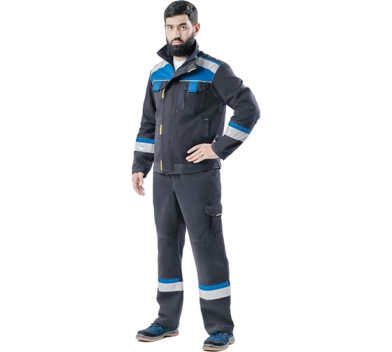 Костюм Факел Бостон ткань Саржа 320 гр/м2 п/к, темно-синий/васильковый, размер 52-54, рост 182-188 87491541.006 1