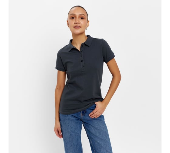 Футболка-поло женская MINAKU Basic line графит, р-р 52 9321343