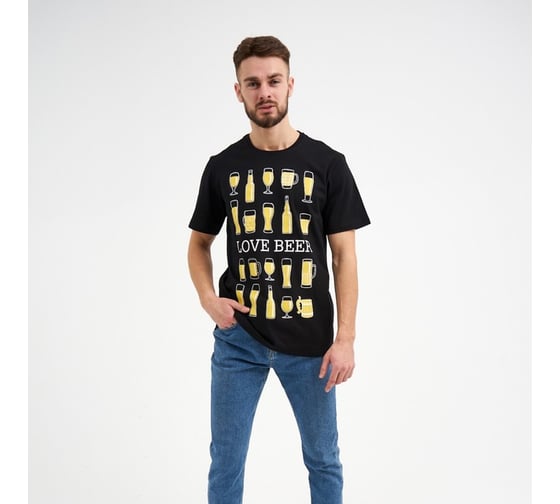 Футболка мужская KAFTAN "Love beer" черный, размер 56 7530667 1