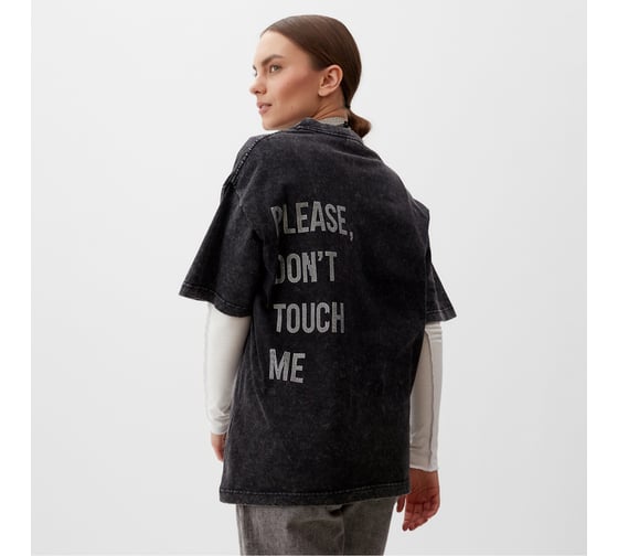 Женская футболка MIST Don't touch me из вареного хлопка, р. S, черный 9939668