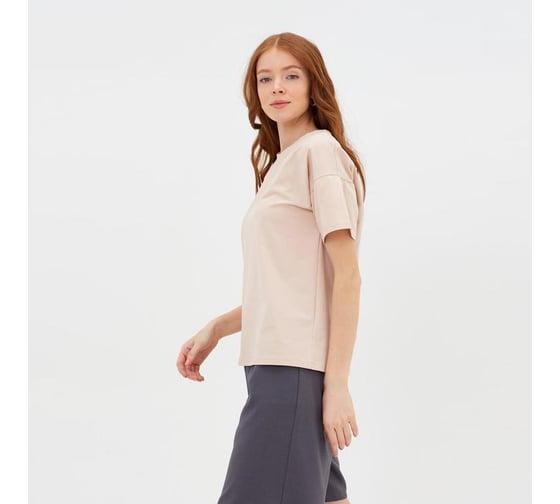 Футболка женская MINAKU Basic line, бежевый, р-р 48 5532534