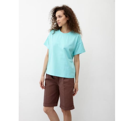 Футболка женская MINAKU Basic line, голубой, р-р 50 6886296