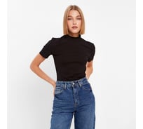 Футболка женская MINAKU Basic line, черный, р-р 48 9321291