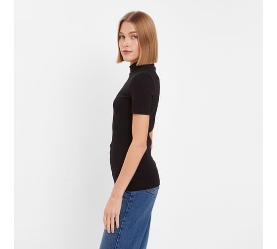 Футболка женская MINAKU Basic line, черный, р-р 48 9321291