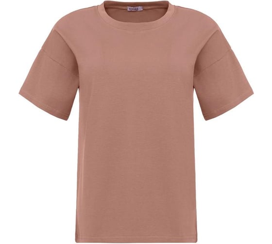 Футболка женская MINAKU однотонная Basic line, коричневый, р-р 52 5114034
