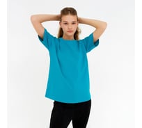 Женская футболка MINAKU Basic line цвет аквамарин, р-р 42 6302424