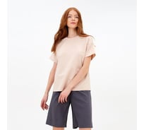 Женская футболка MINAKU Basic line цвет бежевый, р-р 54 5532537