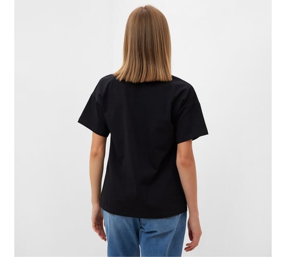 Однотонная женская футболка MINAKU Basic line цвет чёрный, р-р 46 5114003