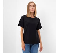 Однотонная женская футболка MINAKU Basic line цвет чёрный, р-р 42 5114001