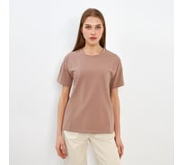 Однотонная женская футболка MINAKU Basic line цвет коричневый, р-р 42 5114029