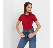Женская футболка с вырезом лодочка MINAKU Basic line цвет красный, р-р 48 9365205