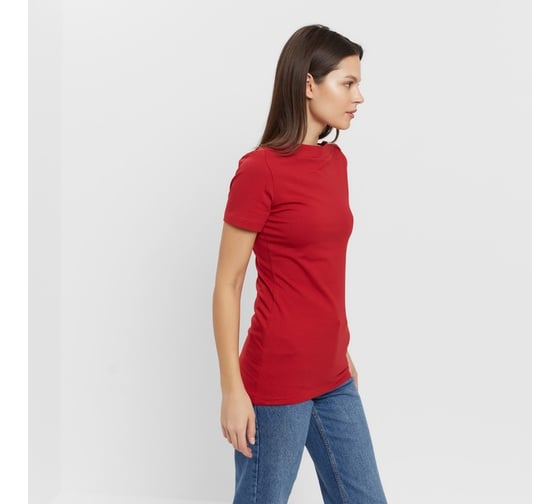 Женская футболка с вырезом лодочка MINAKU Basic line цвет красный, р-р 48 9365205