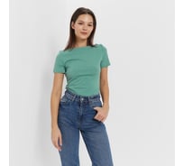 Женская футболка с вырезом лодочка MINAKU Basic line цвет оливковый, р-р 48 9365197