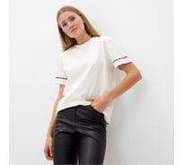 Женская футболка с черным кантом MINAKU Basic line цвет молочный, р-р 46 10155598