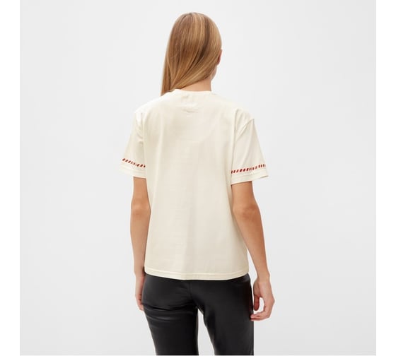 Женская футболка с красным кантом MINAKU Basic line цвет молочный, р-р 46 10074438