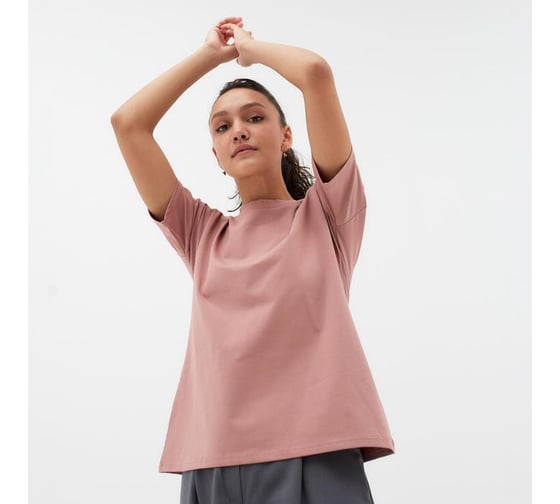Женская футболка MINAKU Basic line цвет пыльно-розовый, р-р 42 6302431