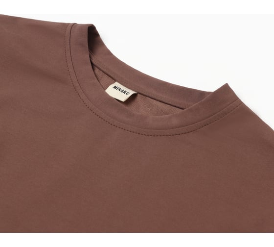 Однотонная женская футболка MINAKU One Most Brand цвет коричневый, р-р 42 10362238