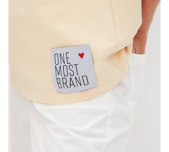 Женская футболка оверсайз MINAKU One Most Brand цвет молочный, р-р 42 10362245